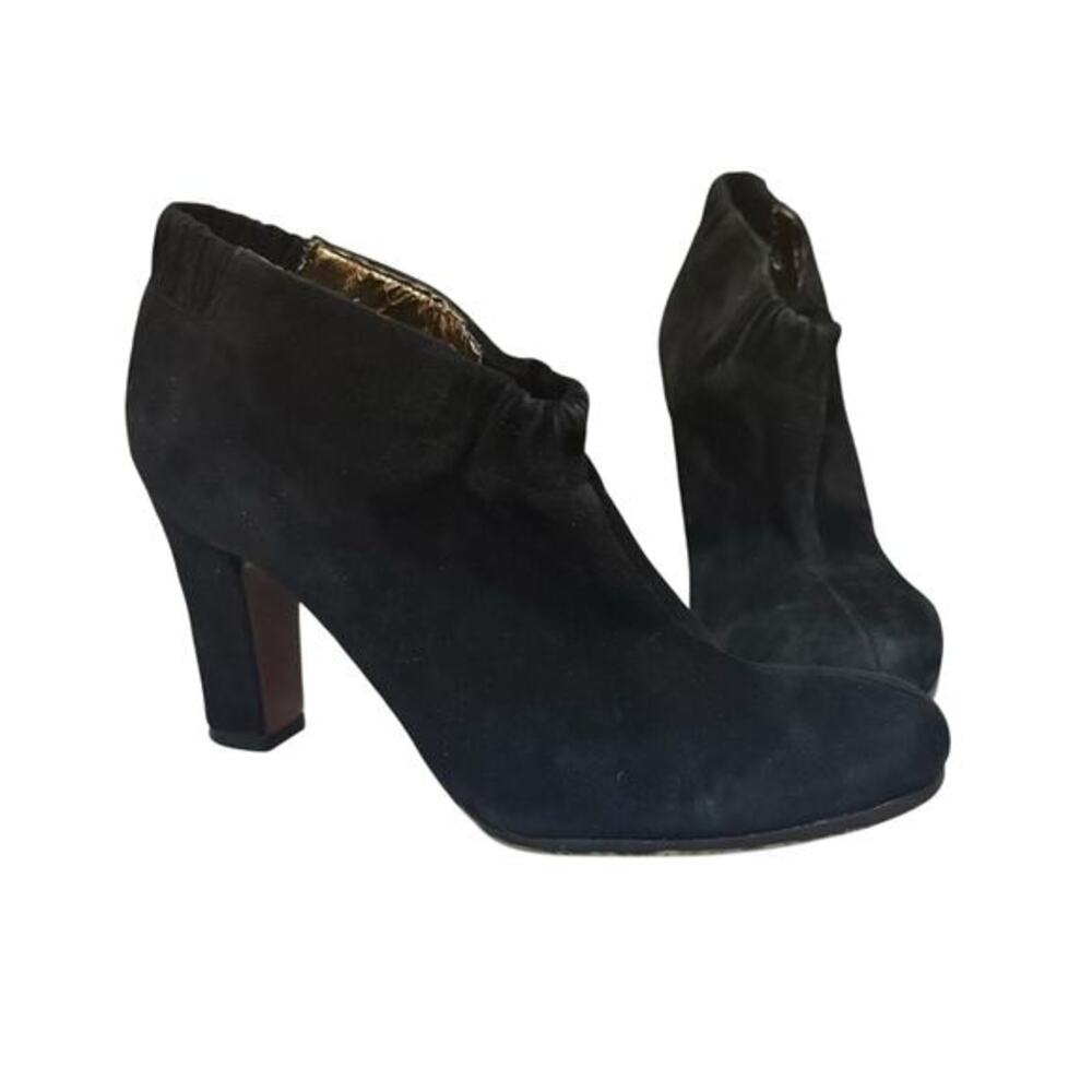 Sam Edelman Simone Suede Leather Heel Booties Womens 7.5 Slip-On‎ Ankle Boots